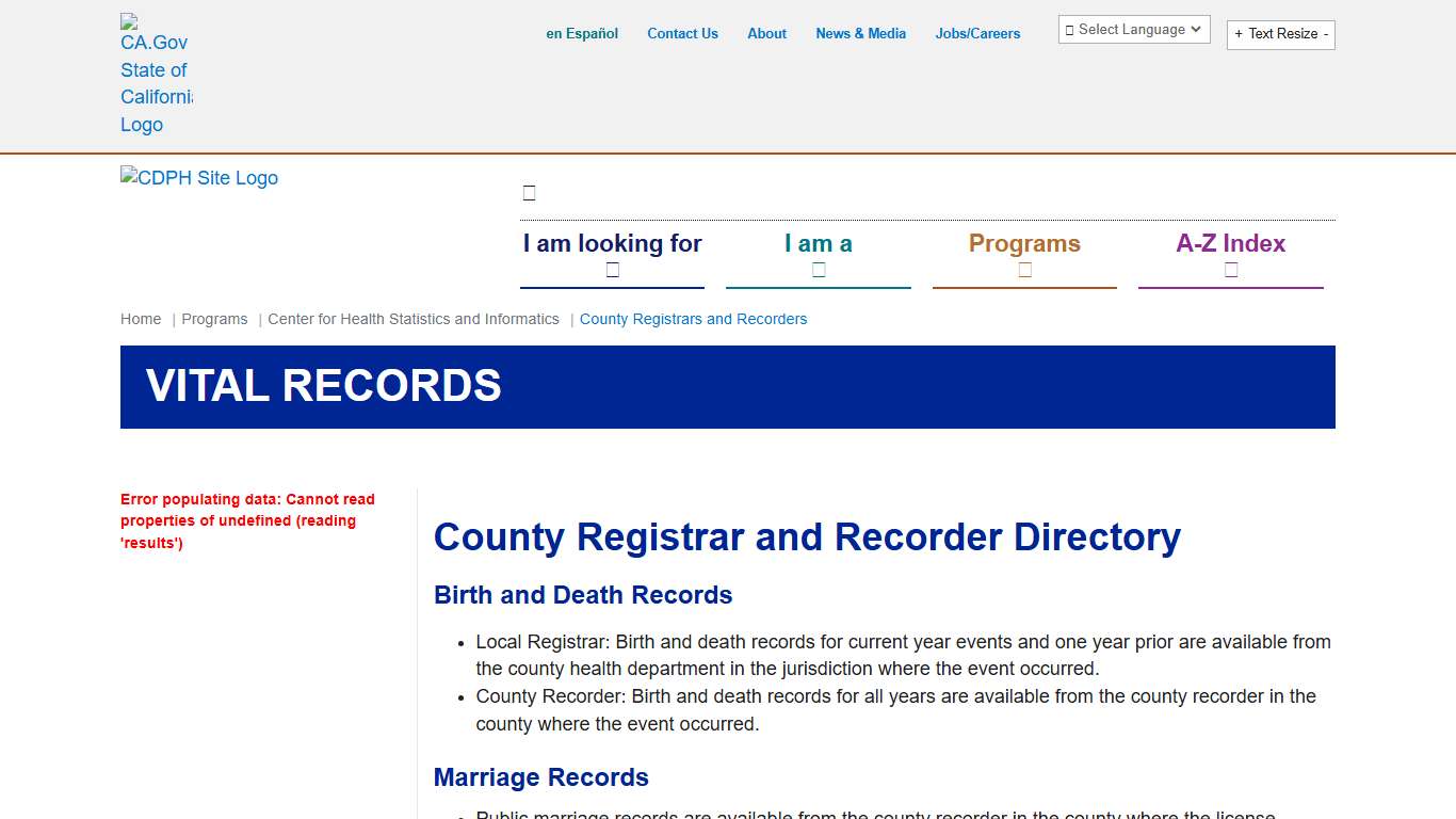 County Registrars and Recorders